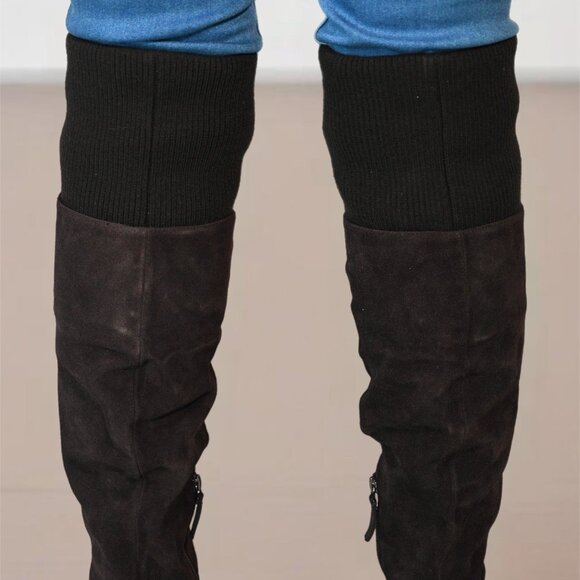 Madison Harding Dark Brown Suede Platform Knee-High Boots - Size 8 - Picture 12 of 12